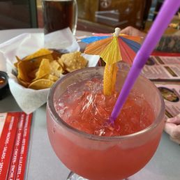 Strawberry margarita on the rocks, fabulous! Strawberry margarita on the rocks, fabulous!
