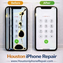 Houston iPhone Repair Store - Before & after iPhone screen repair at Houston iPhone Repair. Fast service and quality parts.