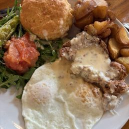 Chicken fried chicken and eggs was amazing! Nice little cafe. Would recommend! Chicken fried chicken and eggs was amazing! Nice little cafe. Would recommend!