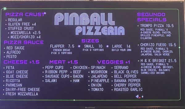 Menu photo 4 Pinball Pizzeria Houston, TX Menu photo 4 Pinball Pizzeria Houston, TX