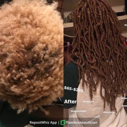 Diamond’s in the rough day spa - Fux locs before and after