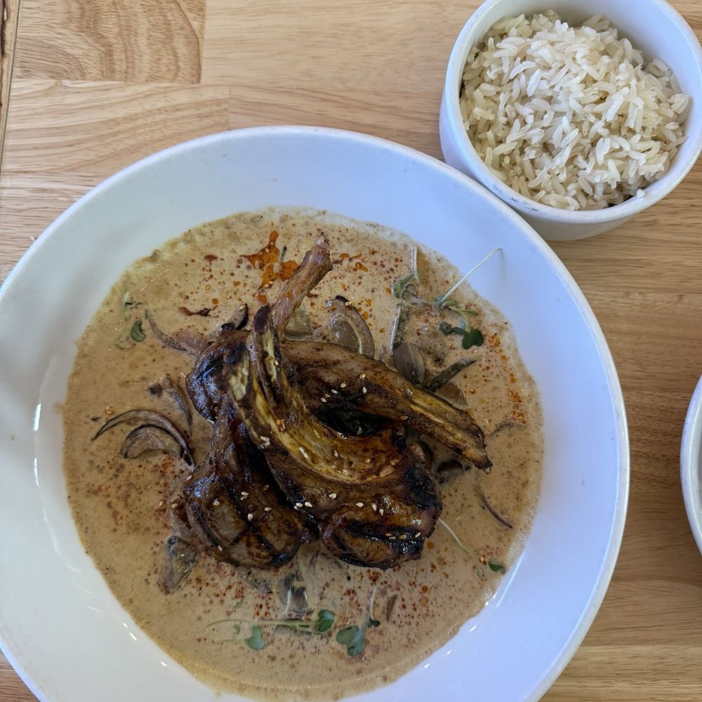 Sol Cocina Mexicana - Lamb chops in creamy habanero sauce with rice - Mexican Near Me - Myrtle Beach, South Carolina