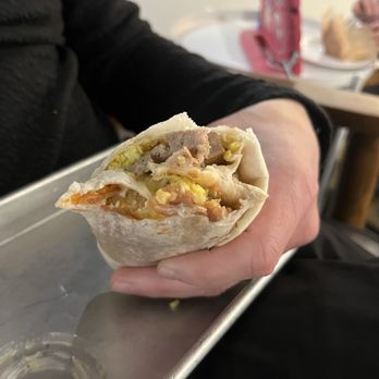 Basecamp Coffee - Inside of Sausage  Breakfast Burrito - Coffee & Tea Near Me - Fayetteville, Arkansas