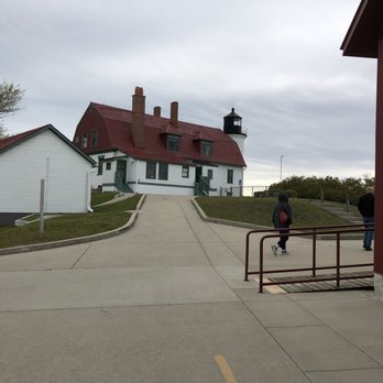 Betsie Pointe Lighthouse - Looking up the hill at the lighthouse building - Landmarks & Historical Buildings Near Me - Frankfort, Michigan