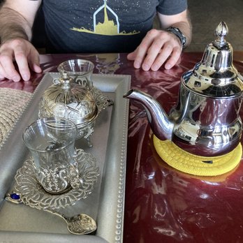 Reyhana Cuisine - Pre-dinner tea in fancy and fun tea set! - Middle Eastern Near Me - San Antonio, Texas Reyhana Cuisine - Pre-dinner tea in fancy and fun tea set! - Middle Eastern Near Me - San Antonio, Texas