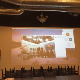 Large projector in one of the rooms.