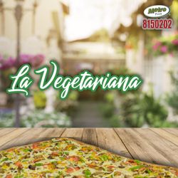 Metro Pizza - Vegetariana Media Metro 20 Trozos, para mas de 5 Personas; Mezcla de Champiñon, Pimiento Verde, Cebolla, Elote y Tomate