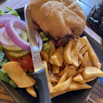 Bull & Crown Publick House - 1/2 pound burger and fries. - British Near Me - St Augustine, Florida