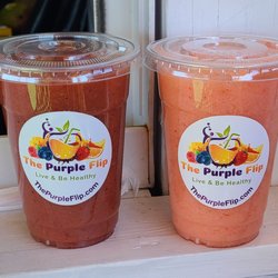 Peach & Blessings and Custom (Strawberry and Pineapple) Smoothies