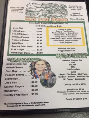 Menu photo 4 Dee's Restaurant Vernon, FL Menu photo 4 Dee's Restaurant Vernon, FL
