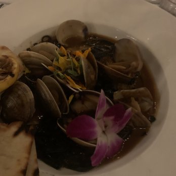Mahina - Fresh clams with squid ink pasta - Hawaiian Near Me - Marathon, Florida Mahina - Fresh clams with squid ink pasta - Hawaiian Near Me - Marathon, Florida