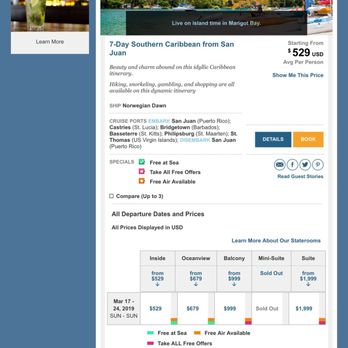 Norwegian Cruise Line - Cruise selection screen - Travel Services Near Me - Downtown Miami, Florida