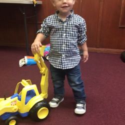 The Ness Counseling Center - Spencer showing off a "truck! truck!" during a monitored visit at The Ness Counseling Center.