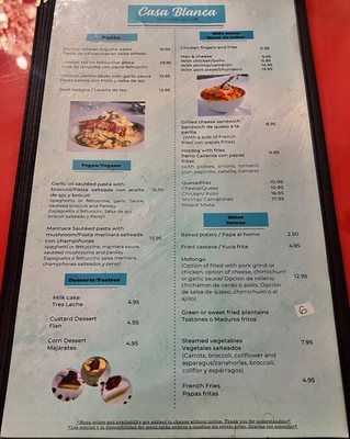 Menu photo 4 Casa Blanca Wilkes-Barre, PA