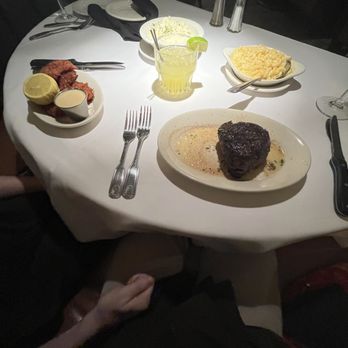The Bull Ring - Filet, Coconut Shrimp with Dipping Sauce, Mashed Potatoes, macaroni and cheese - Steakhouses Near Me - Santa Fe, New Mexico The Bull Ring - Filet, Coconut Shrimp with Dipping Sauce, Mashed Potatoes, macaroni and cheese - Steakhouses Near Me - Santa Fe, New Mexico
