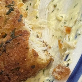 Hannon’s Garage - hair in my crab cake - Sports Bars Near Me - Toledo, Ohio