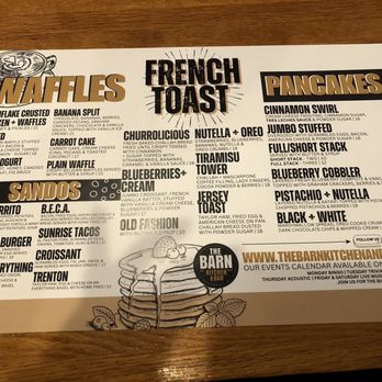 The Barn Kitchen and Bar - Brunch Menu - American Near Me - Rockaway, New Jersey The Barn Kitchen and Bar - Brunch Menu - American Near Me - Rockaway, New Jersey