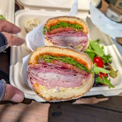 Bluegrain Sandwich Market - godfather $18.25 (mortadella, ham, salami, pepper jack)