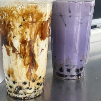 Bubble Tea Station Cafe - Tiger Brown Sugar and Taro boba - Bubble Tea Near Me - Reno, Nevada