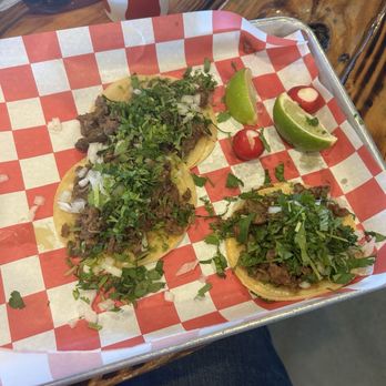 Tacos Tecalitlan - Asada tacos. 3 was filling but definitely could eat 4-5 of them - Food Trucks Near Me - Burlington, Washington