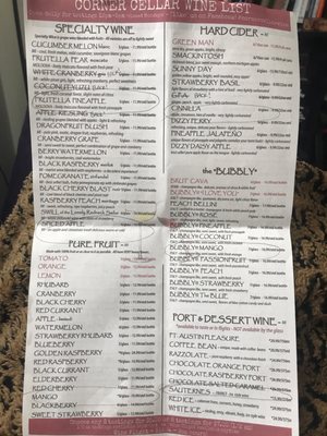 Menu photo 1 Corner Cellar Millington, MI