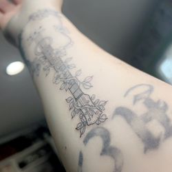 Harbor Light Tattoo - Outline done