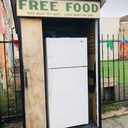 Free Food Fridge - Empty "Free Food" fridge.
