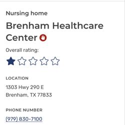 Focused Care Brenham Texas - Focus Care then Brenham Healthcare Center GOVT Rating