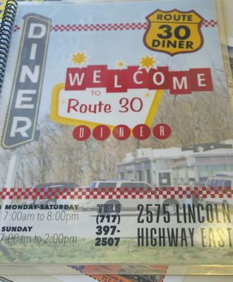 Menu photo 2 Route 30 Diner Ronks, PA Menu photo 2 Route 30 Diner Ronks, PA