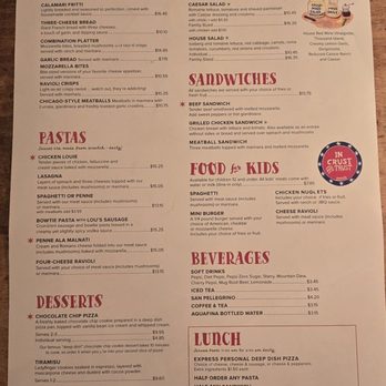 Lou Malnati's Pizzeria - Back side menu - Pizza Near Me - Oak Park, Illinois Lou Malnati's Pizzeria - Back side menu - Pizza Near Me - Oak Park, Illinois