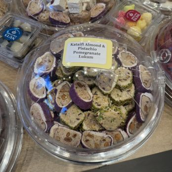 Nuts Factory - Just a sampling of the many types of Turkish Delight available for about $10/lb. Grab a little treat or post-dinner dessert! - Specialty Food Near Me - Forest Hills, New York