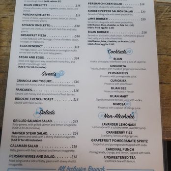 Bijan's - Brunch menu - Persian/Iranian Near Me - Brooklyn, New York