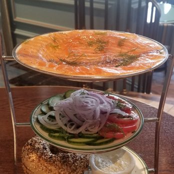 Sadelle's - Tower of fishy goodness. Such presentation for a single bagel! - Breakfast & Brunch Near Me - Las Vegas, Nevada