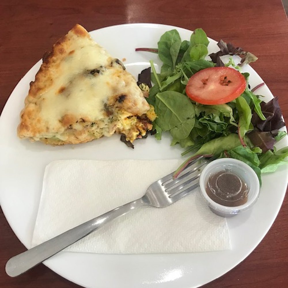 Ham and broccoli quiche and side salad Ham and broccoli quiche and side salad