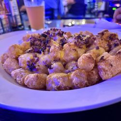 The Fogcutter - Loaded tater tots with bacon and cheese, delicious.