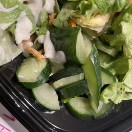 House Salad with frozen cucumbers.