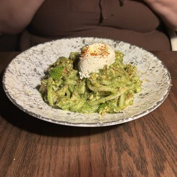 Trattoria Sofia - Bucatini Alla Pesto Sisilano - Italian Near Me - Houston, Texas Trattoria Sofia - Bucatini Alla Pesto Sisilano - Italian Near Me - Houston, Texas