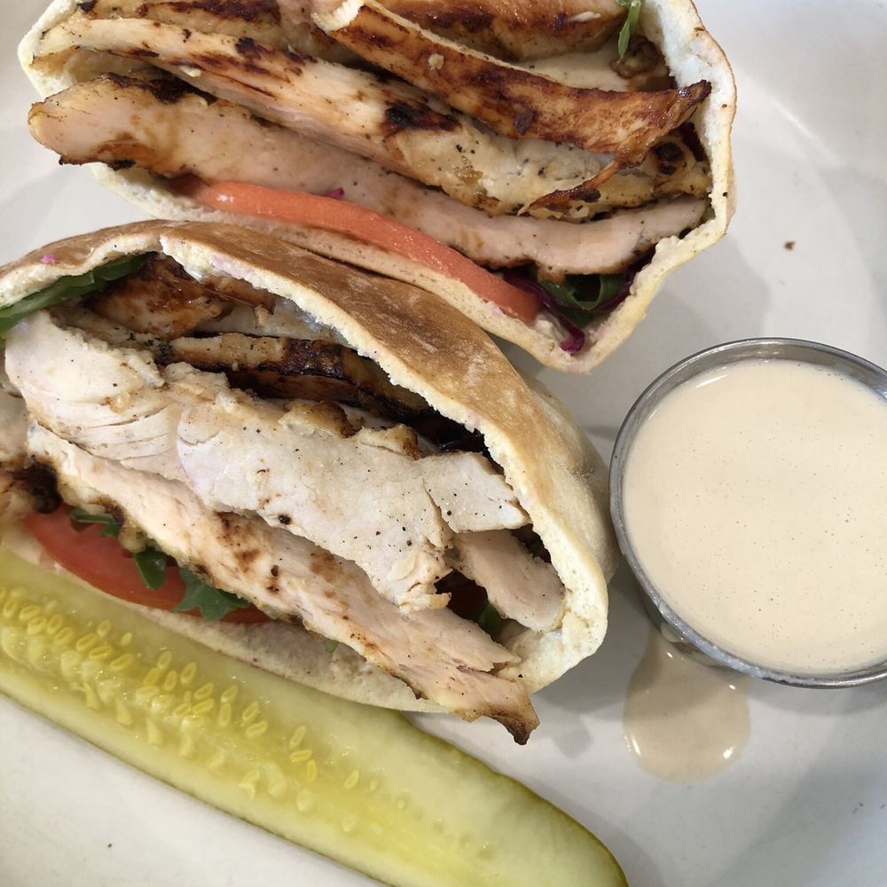 Jackie Smalls - Cauliflower Shawarma Pita (With chicken) - Breakfast & Brunch Near Me - Wayne, New Jersey Jackie Smalls - Cauliflower Shawarma Pita (With chicken) - Breakfast & Brunch Near Me - Wayne, New Jersey