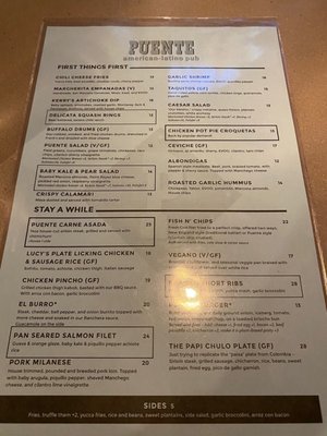 Menu photo 4 Puente Pub Farmington, CT