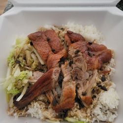 Roast duck with steamed rice