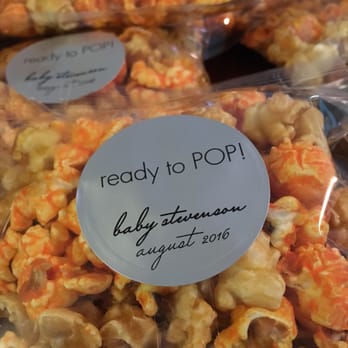 Pop City Popcorn - Baby shower favors--we printed our own stickers to go on the bags - Popcorn Shops Near Me - Kalamazoo, Michigan
