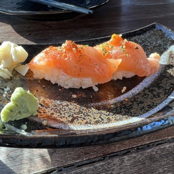 Kaiyo Rooftop - Salmon nigiri - Peruvian Near Me - San Francisco, California Kaiyo Rooftop - Salmon nigiri - Peruvian Near Me - San Francisco, California
