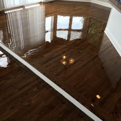 Alpha Hardwood Floors - Sanded and stained Jacobean with 3 coats of poly