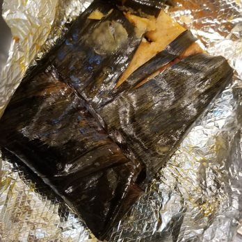 Tamales Irma - Banana leaf wrapped tamale, I cut part of it already. So moist and flavorful - highly recommend! 7/19/2020] - Mexican Near Me - Santa Ana, California