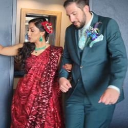 Couture 101 - Bridal reception saree and blouse from Couture 101 with jewelry consultation from Neha