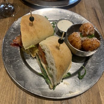 Eureka! - Napa Chicken Sandwich with side of Mac N'Cheese balls ( extra cost for upgrade ) - American Near Me - Berkeley, California