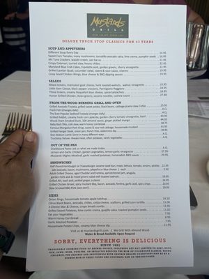 Menu photo 2 Mustards Grill Napa, CA