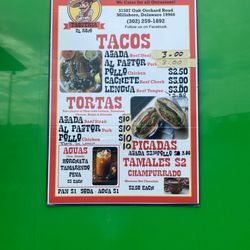 Taqueria El Rojo - Menú