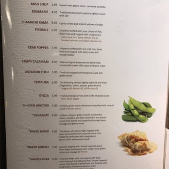 Shinsei Sushi - Just a few ideas for an appetizer. - Japanese Near Me - Medford, Oregon