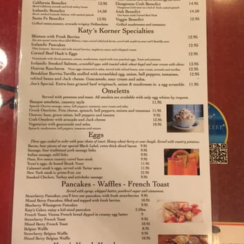 Katy's Korner - Katy's Korner menu October 2015 - Breakfast & Brunch Near Me - San Ramon, California Katy's Korner - Katy's Korner menu October 2015 - Breakfast & Brunch Near Me - San Ramon, California